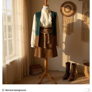 SALE | 1970s Vintage 2-Piece Vest Skirt Set